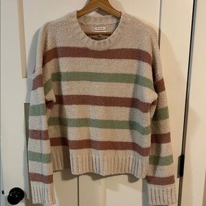 Thread & Supply Striped Sweater in Cream, Green, and Brown